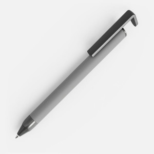 Ручка шариковая Standic с подставкой для телефона, серая